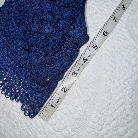 NWT Victorias Secret Bralette Blue Crochet Lace Intimates Sleepwear New Size Med - Picture 10 of 11